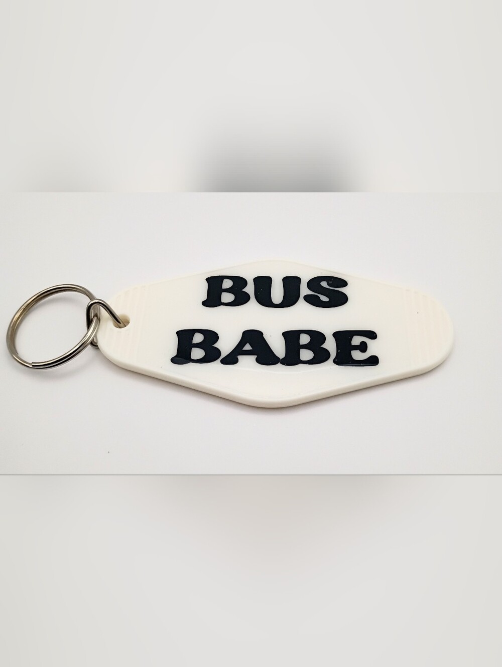 Bus Babe White Key Tag Card Holder